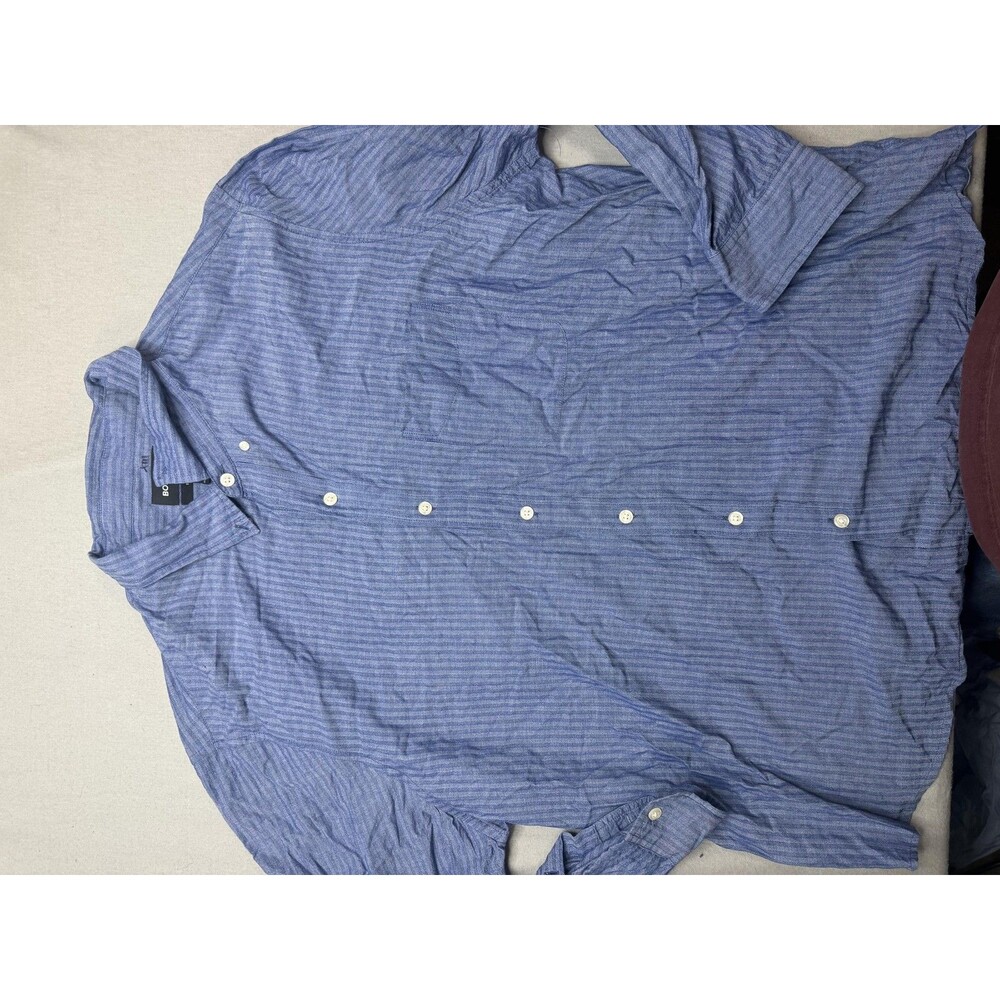 Bonobos Shirt Mens 3XL Blue Striped Long Sleeve Standard Fit Button Up Casual